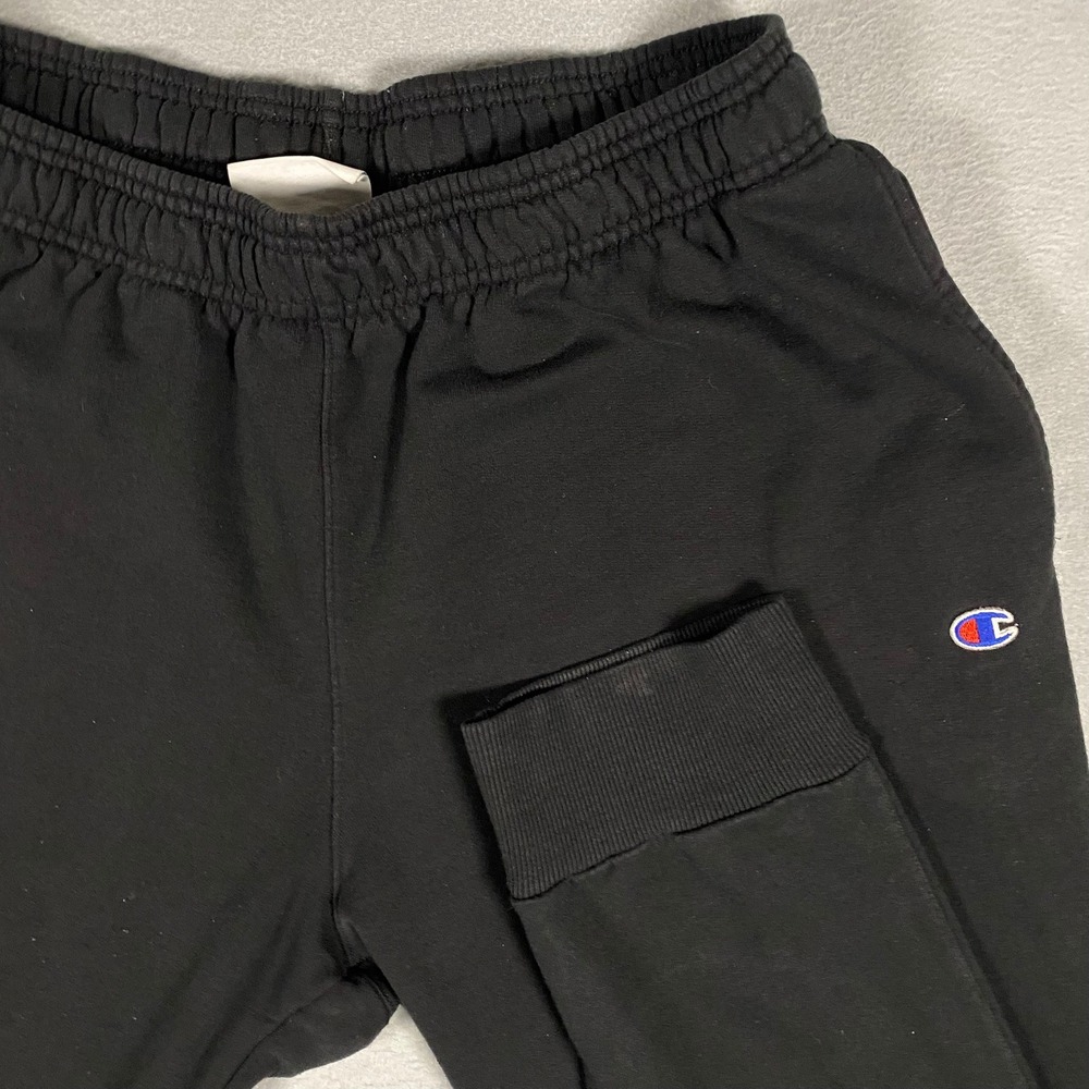 Champion Mens XL Black Fleece Jogger Sweatpants Athleticwear Logo Pockets